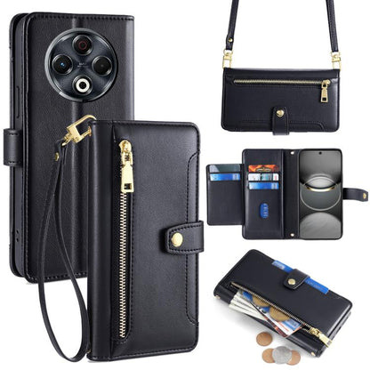 Sheep Texture Cross-body Zipper Wallet Leather Phone Case, For Tecno Spark 30 4G, For Tecno Pova 6 Neo 5G, For Tecno Camon 30 Premier 5G, For Tecno Camon 30 Pro 5G, For Tecno Camon 30, For Tecno Spark Go 2024, For Tecno Pova 5 Pro, For Tecno Pova Neo 3...