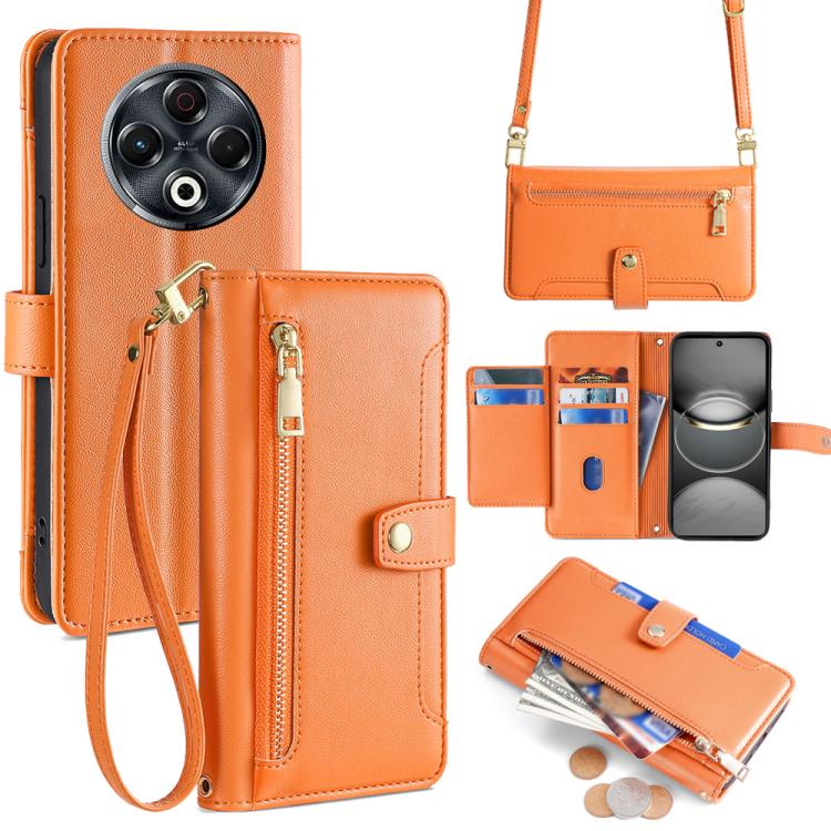 Sheep Texture Cross-body Zipper Wallet Leather Phone Case, For Tecno Spark 30 4G, For Tecno Pova 6 Neo 5G, For Tecno Camon 30 Premier 5G, For Tecno Camon 30 Pro 5G, For Tecno Camon 30, For Tecno Spark Go 2024, For Tecno Pova 5 Pro, For Tecno Pova Neo 3...