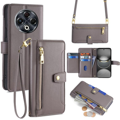 Sheep Texture Cross-body Zipper Wallet Leather Phone Case, For Tecno Spark 30 4G, For Tecno Pova 6 Neo 5G, For Tecno Camon 30 Premier 5G, For Tecno Camon 30 Pro 5G, For Tecno Camon 30, For Tecno Spark Go 2024, For Tecno Pova 5 Pro, For Tecno Pova Neo 3...