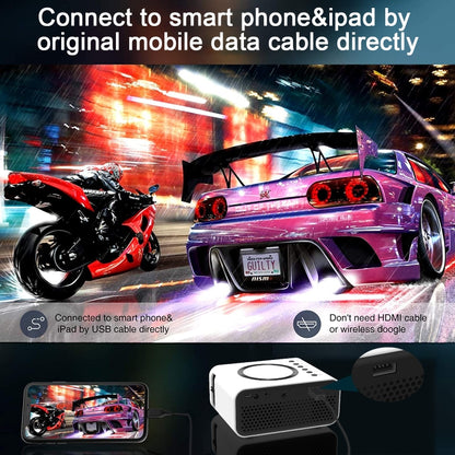 T300S 320x240 24ANSI Lumens Mini LCD Projector Supports Wired & Wireless Same Screen