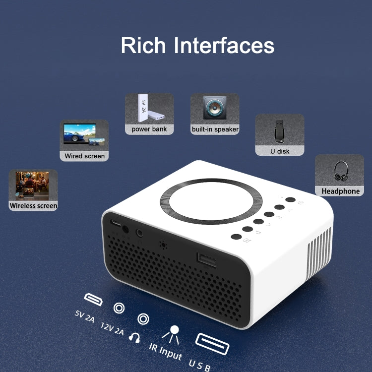 T300S 320x240 24ANSI Lumens Mini LCD Projector Supports Wired & Wireless Same Screen