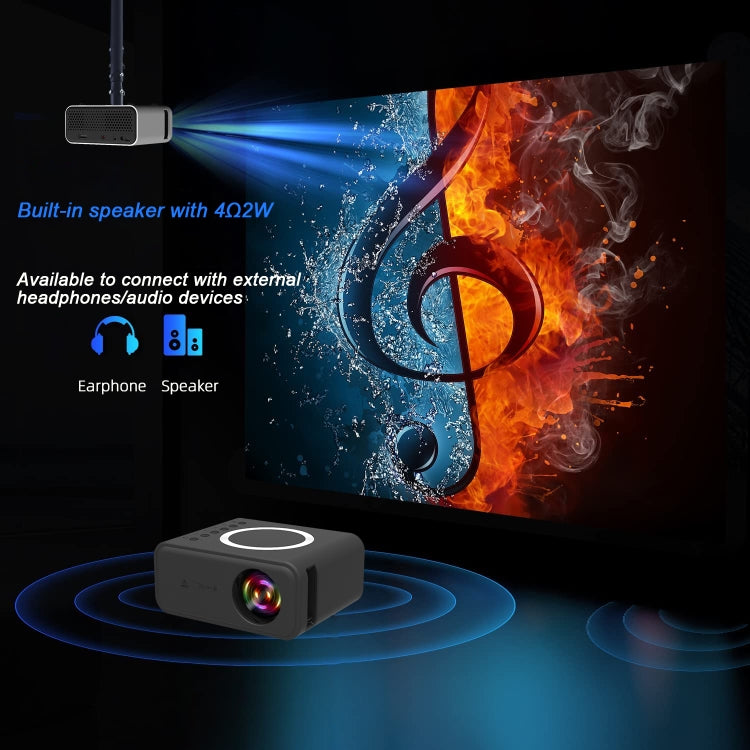 T300S 320x240 24ANSI Lumens Mini LCD Projector Supports Wired & Wireless Same Screen