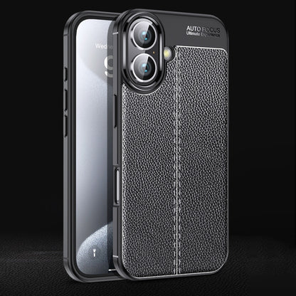 Litchi Texture Shockproof TPU Phone Case, For iPhone 16e / 17e, For iPhone 17 Pro Max, For iPhone 17 Pro, For iPhone 17, For iPhone Air, For iPhone 16 Pro Max, For iPhone 16 Pro, For iPhone 16 Plus, For iPhone 16, For iPhone 15 Pro Max, For iPhone 15 P...