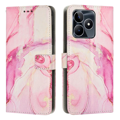 Painted Marble Pattern Leather Phone Case, For Realme 11 5G Global / 11X, For Realme C53/Narzo N53, For Realme 11, For Realme 11 Pro/11 Pro+, For Realme C65 4G Global, For Realme 9i 5G/V20 5G/V30t/V30, For Realme C55