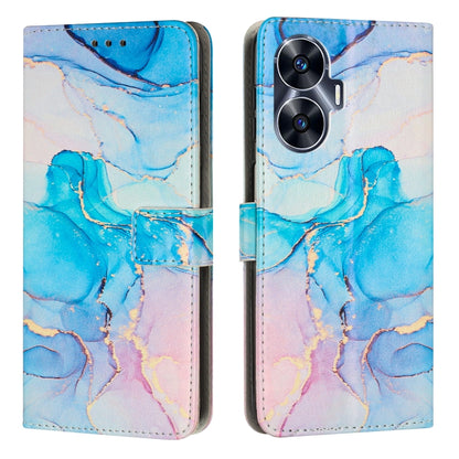 Painted Marble Pattern Leather Phone Case, For Realme 11 5G Global / 11X, For Realme C53/Narzo N53, For Realme 11, For Realme 11 Pro/11 Pro+, For Realme C65 4G Global, For Realme 9i 5G/V20 5G/V30t/V30, For Realme C55