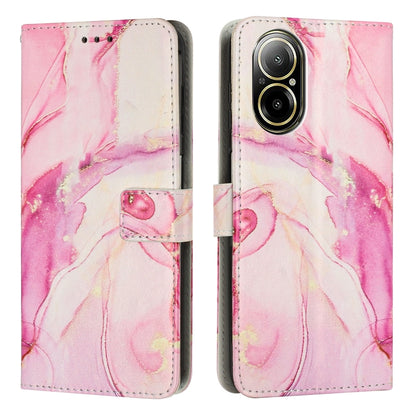 Painted Marble Pattern Leather Phone Case, For Realme 16T 5G, For Realme C100 / C100i / C100x 4G, For Realme P4 Power 5G, For Realme 16 5G, For Realme 16 Pro+ 5G, For Realme 16 Pro 5G, For Realme C85 5G / 15x 5G India, For Realme C85 Pro 4G            ...