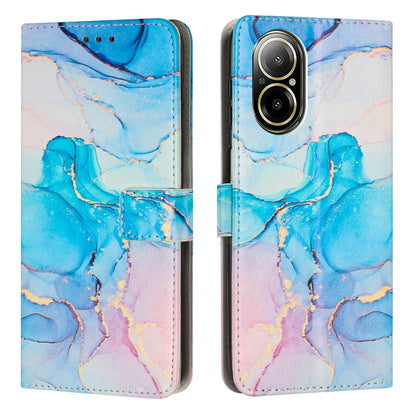 Painted Marble Pattern Leather Phone Case, For Realme 16T 5G, For Realme C100 / C100i / C100x 4G, For Realme P4 Power 5G, For Realme 16 5G, For Realme 16 Pro+ 5G, For Realme 16 Pro 5G, For Realme C85 5G / 15x 5G India, For Realme C85 Pro 4G            ...