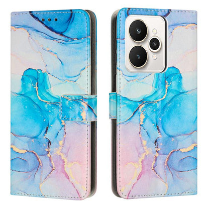 Painted Marble Pattern Leather Phone Case, For Realme 16T 5G, For Realme C100 / C100i / C100x 4G, For Realme P4 Power 5G, For Realme 16 5G, For Realme 16 Pro+ 5G, For Realme 16 Pro 5G, For Realme C85 5G / 15x 5G India, For Realme C85 Pro 4G            ...