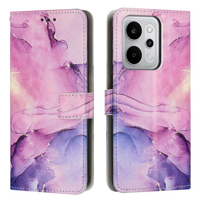 Painted Marble Pattern Leather Phone Case, For Realme 16T 5G, For Realme C100 / C100i / C100x 4G, For Realme P4 Power 5G, For Realme 16 5G, For Realme 16 Pro+ 5G, For Realme 16 Pro 5G, For Realme C85 5G / 15x 5G India, For Realme C85 Pro 4G            ...