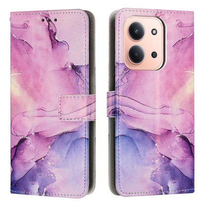 Painted Marble Pattern Leather Phone Case