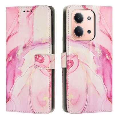 Painted Marble Pattern Leather Phone Case