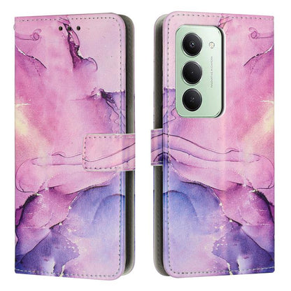 Painted Marble Pattern Leather Phone Case