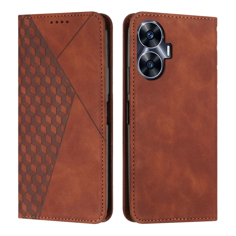 Diamond Splicing Skin Feel Magnetic Leather Phone Case, For Realme 12+, For Realme 12 Pro+, For Realme C67 4G Global, For Realme 11 4G Global, For Realme 11 5G Global/11x, For Realme C53/Narzo N53, For Realme 11, For Realme 11 Pro/11 Pro+              ...