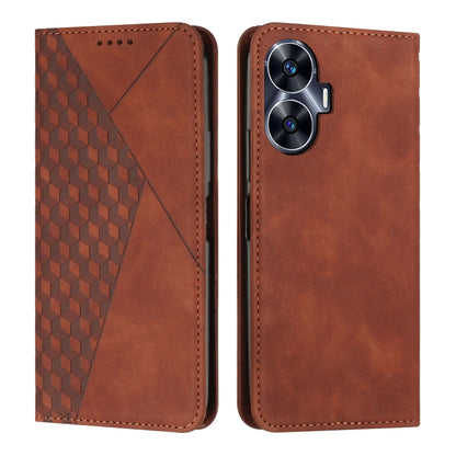 Diamond Splicing Skin Feel Magnetic Leather Phone Case, For Realme 12+, For Realme 12 Pro+, For Realme C67 4G Global, For Realme 11 4G Global, For Realme 11 5G Global/11x, For Realme C53/Narzo N53, For Realme 11, For Realme 11 Pro/11 Pro+              ...