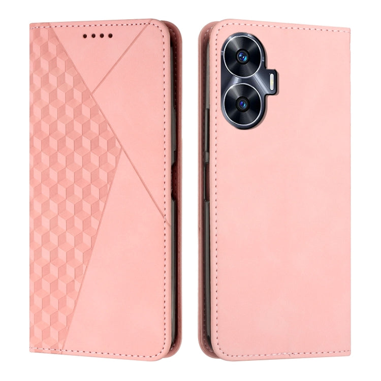 Diamond Splicing Skin Feel Magnetic Leather Phone Case, For Realme 12+, For Realme 12 Pro+, For Realme C67 4G Global, For Realme 11 4G Global, For Realme 11 5G Global/11x, For Realme C53/Narzo N53, For Realme 11, For Realme 11 Pro/11 Pro+              ...