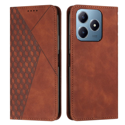 Diamond Splicing Skin Feel Magnetic Leather Phone Case, For Realme 16T 5G, For Realme C100 / C100i / C100x 4G, For Realme P4 Power 5G, For Realme 16 5G, For Realme 16 Pro+ 5G, For Realme 16 Pro 5G, For Realme C85 5G / 15x 5G India, For Realme C85 Pro 4...