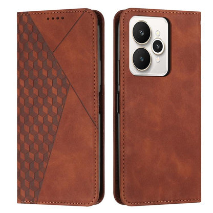 Diamond Splicing Skin Feel Magnetic Leather Phone Case, For Realme 16T 5G, For Realme C100 / C100i / C100x 4G, For Realme P4 Power 5G, For Realme 16 5G, For Realme 16 Pro+ 5G, For Realme 16 Pro 5G, For Realme C85 5G / 15x 5G India, For Realme C85 Pro 4...