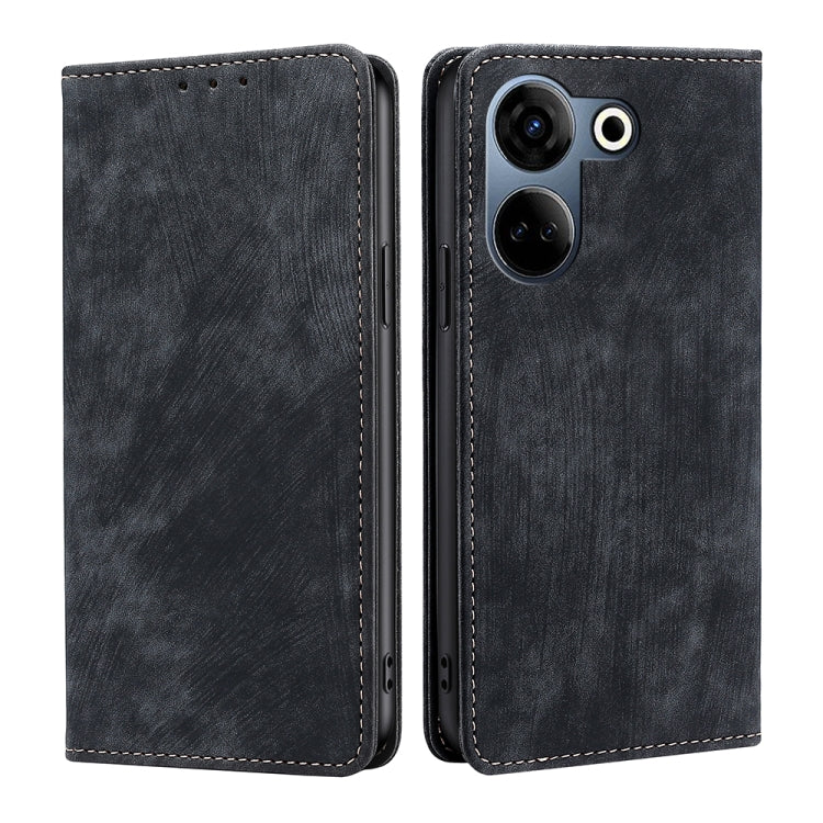 RFID Anti-theft Brush Magnetic Leather Phone Case, For Tecno Camon 20 Pro 5G, For Tecno Camon 20 Pro 4G