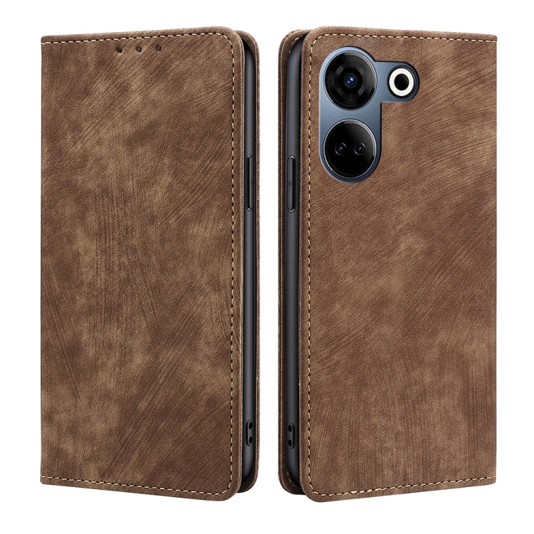 RFID Anti-theft Brush Magnetic Leather Phone Case, For Tecno Camon 20 Pro 5G, For Tecno Camon 20 Pro 4G