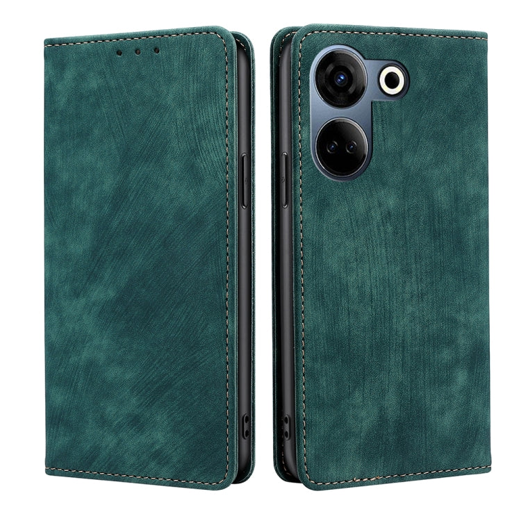 RFID Anti-theft Brush Magnetic Leather Phone Case, For Tecno Camon 20 Pro 5G, For Tecno Camon 20 Pro 4G