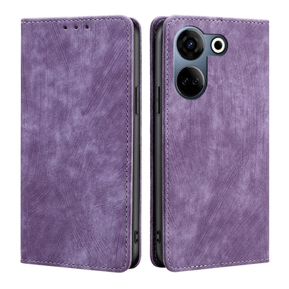 RFID Anti-theft Brush Magnetic Leather Phone Case, For Tecno Camon 20 Pro 5G, For Tecno Camon 20 Pro 4G
