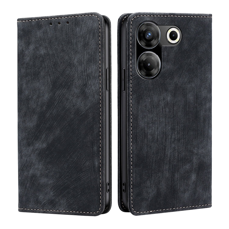 RFID Anti-theft Brush Magnetic Leather Phone Case, For Tecno Camon 20 Pro 5G, For Tecno Camon 20 Pro 4G