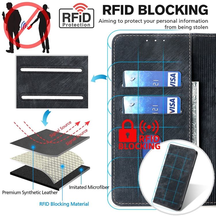RFID Anti-theft Brush Magnetic Leather Phone Case, For Tecno Camon 20 Pro 5G, For Tecno Camon 20 Pro 4G