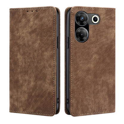 RFID Anti-theft Brush Magnetic Leather Phone Case, For Tecno Camon 20 Pro 5G, For Tecno Camon 20 Pro 4G