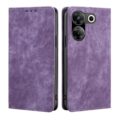 RFID Anti-theft Brush Magnetic Leather Phone Case, For Tecno Camon 20 Pro 5G, For Tecno Camon 20 Pro 4G