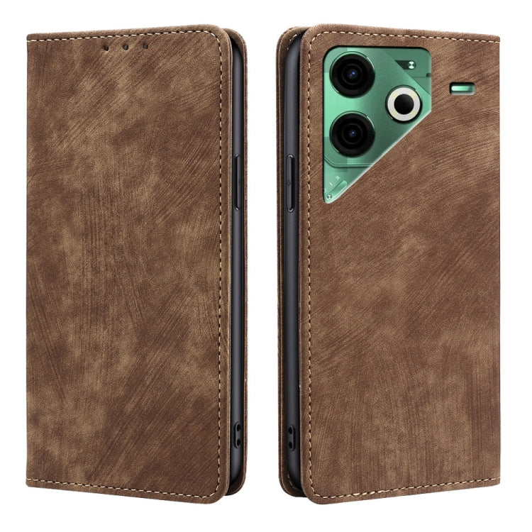 RFID Anti-theft Brush Magnetic Leather Phone Case, For Tecno Pova Curve 2 5G, For Tecno Camon 50 Pro 4G, For Tecno Camon 50 4G, For Tecno Pova Slim 5G / Spark Slim 4G, For Tecno Pova 7 Pro, For Tecno Pova 7 5G, For Tecno Spark 40 Pro+ 4G               ...