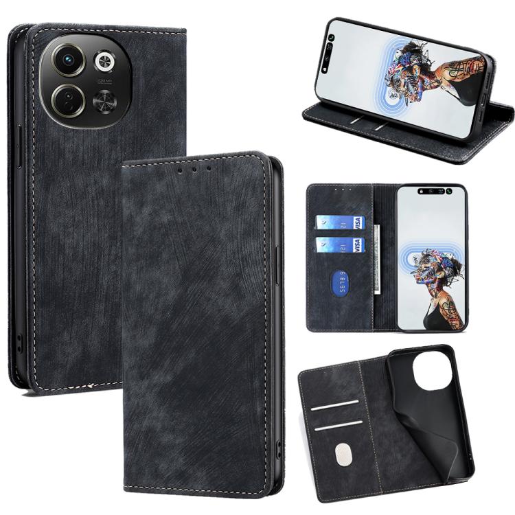 RFID Anti-theft Brush Magnetic Leather Phone Case, For Tecno Pova Curve 2 5G, For Tecno Camon 50 Pro 4G, For Tecno Camon 50 4G, For Tecno Pova Slim 5G / Spark Slim 4G, For Tecno Pova 7 Pro, For Tecno Pova 7 5G, For Tecno Spark 40 Pro+ 4G               ...
