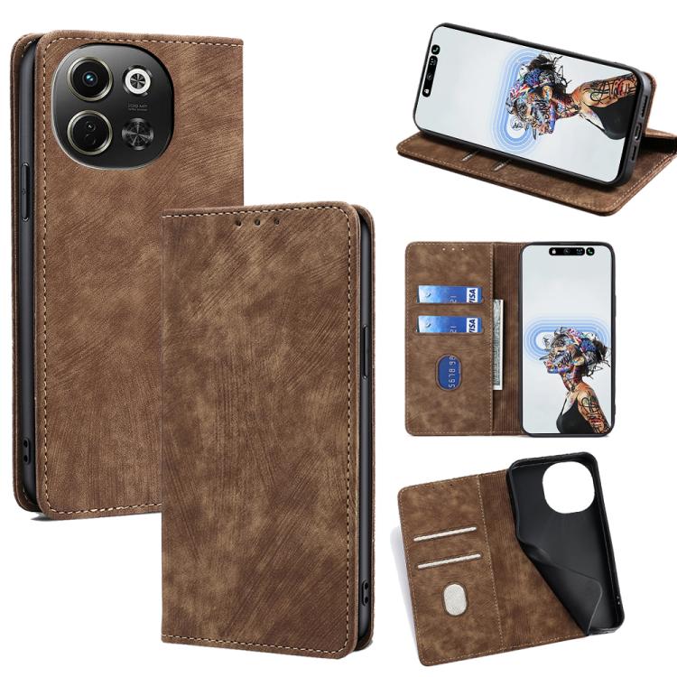 RFID Anti-theft Brush Magnetic Leather Phone Case, For Tecno Pova Curve 2 5G, For Tecno Camon 50 Pro 4G, For Tecno Camon 50 4G, For Tecno Pova Slim 5G / Spark Slim 4G, For Tecno Pova 7 Pro, For Tecno Pova 7 5G, For Tecno Spark 40 Pro+ 4G               ...