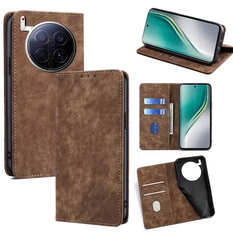 RFID Anti-theft Brush Magnetic Leather Phone Case, For Tecno Pova Curve 2 5G, For Tecno Camon 50 Pro 4G, For Tecno Camon 50 4G, For Tecno Pova Slim 5G / Spark Slim 4G, For Tecno Pova 7 Pro, For Tecno Pova 7 5G, For Tecno Spark 40 Pro+ 4G               ...