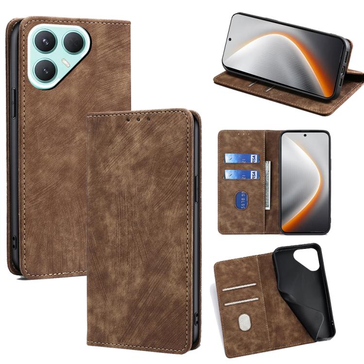 RFID Anti-theft Brush Magnetic Leather Phone Case, For Tecno Pova Curve 2 5G, For Tecno Camon 50 Pro 4G, For Tecno Camon 50 4G, For Tecno Pova Slim 5G / Spark Slim 4G, For Tecno Pova 7 Pro, For Tecno Pova 7 5G, For Tecno Spark 40 Pro+ 4G               ...