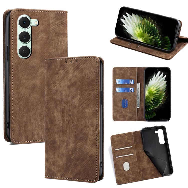 RFID Anti-theft Brush Magnetic Leather Phone Case, For Tecno Pova Curve 2 5G, For Tecno Camon 50 Pro 4G, For Tecno Camon 50 4G, For Tecno Pova Slim 5G / Spark Slim 4G, For Tecno Pova 7 Pro, For Tecno Pova 7 5G, For Tecno Spark 40 Pro+ 4G               ...