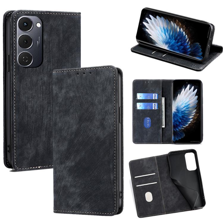RFID Anti-theft Brush Magnetic Leather Phone Case, For Tecno Pova Curve 2 5G, For Tecno Camon 50 Pro 4G, For Tecno Camon 50 4G, For Tecno Pova Slim 5G / Spark Slim 4G, For Tecno Pova 7 Pro, For Tecno Pova 7 5G, For Tecno Spark 40 Pro+ 4G               ...