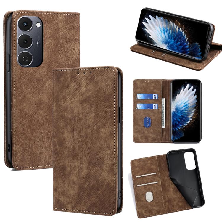 RFID Anti-theft Brush Magnetic Leather Phone Case, For Tecno Pova Curve 2 5G, For Tecno Camon 50 Pro 4G, For Tecno Camon 50 4G, For Tecno Pova Slim 5G / Spark Slim 4G, For Tecno Pova 7 Pro, For Tecno Pova 7 5G, For Tecno Spark 40 Pro+ 4G               ...