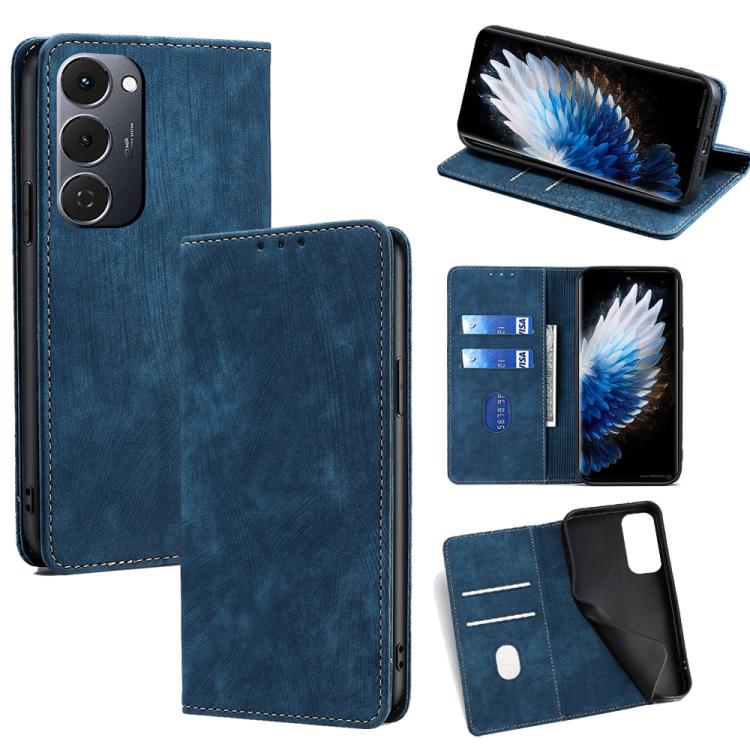 RFID Anti-theft Brush Magnetic Leather Phone Case, For Tecno Pova Curve 2 5G, For Tecno Camon 50 Pro 4G, For Tecno Camon 50 4G, For Tecno Pova Slim 5G / Spark Slim 4G, For Tecno Pova 7 Pro, For Tecno Pova 7 5G, For Tecno Spark 40 Pro+ 4G               ...