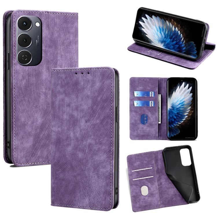 RFID Anti-theft Brush Magnetic Leather Phone Case, For Tecno Pova Curve 2 5G, For Tecno Camon 50 Pro 4G, For Tecno Camon 50 4G, For Tecno Pova Slim 5G / Spark Slim 4G, For Tecno Pova 7 Pro, For Tecno Pova 7 5G, For Tecno Spark 40 Pro+ 4G               ...