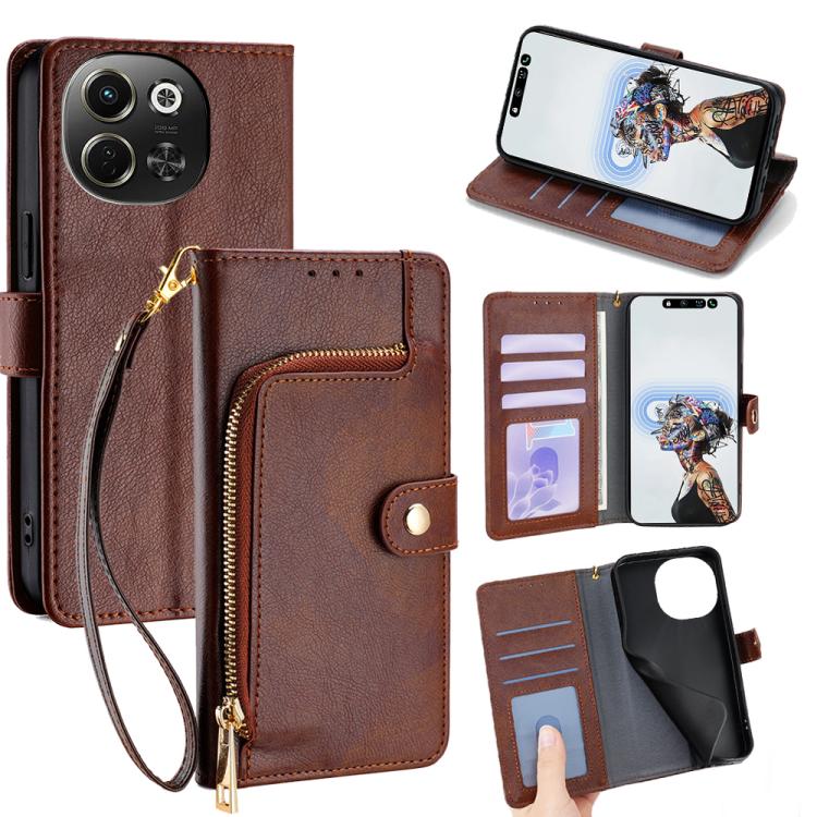 Zipper Bag Leather Phone Case, For Tecno Pova Curve 2 5G, For Tecno Camon 50 Pro 4G, For Tecno Camon 50 4G, For Tecno Pova Slim 5G / Spark Slim 4G, For Tecno Pova 7 Pro, For Tecno Pova 7 5G, For Tecno Spark 40 Pro+ 4G, For Tecno Spark 40 Pro 4G        ...