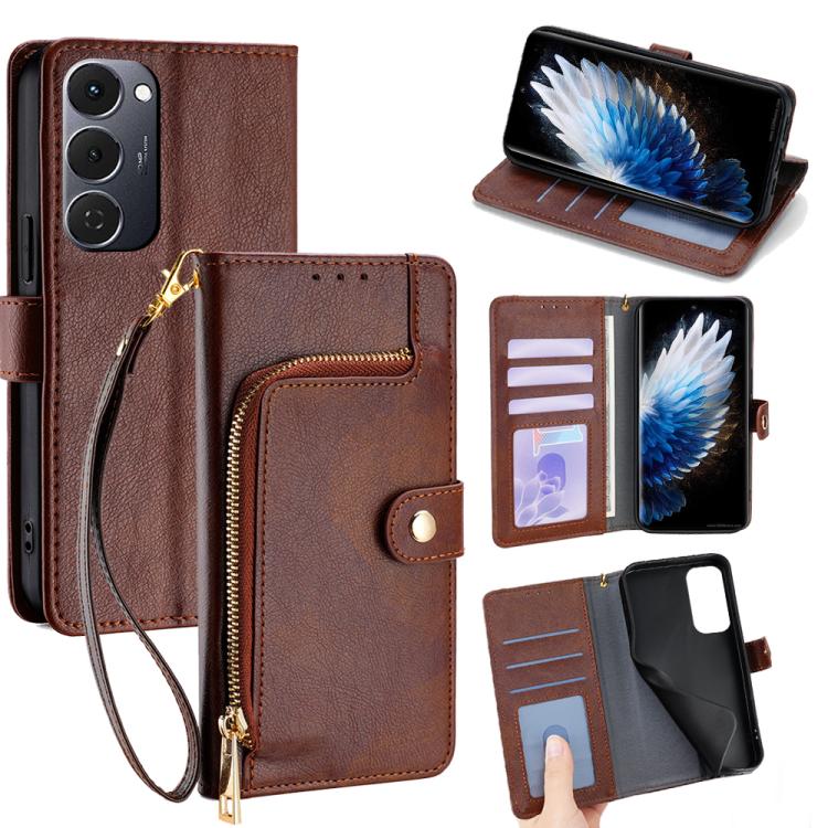Zipper Bag Leather Phone Case, For Tecno Pova Curve 2 5G, For Tecno Camon 50 Pro 4G, For Tecno Camon 50 4G, For Tecno Pova Slim 5G / Spark Slim 4G, For Tecno Pova 7 Pro, For Tecno Pova 7 5G, For Tecno Spark 40 Pro+ 4G, For Tecno Spark 40 Pro 4G        ...
