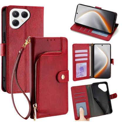 Zipper Bag Leather Phone Case, For Tecno Pova Curve 2 5G, For Tecno Camon 50 Pro 4G, For Tecno Camon 50 4G, For Tecno Pova Slim 5G / Spark Slim 4G, For Tecno Pova 7 Pro, For Tecno Pova 7 5G, For Tecno Spark 40 Pro+ 4G, For Tecno Spark 40 Pro 4G        ...