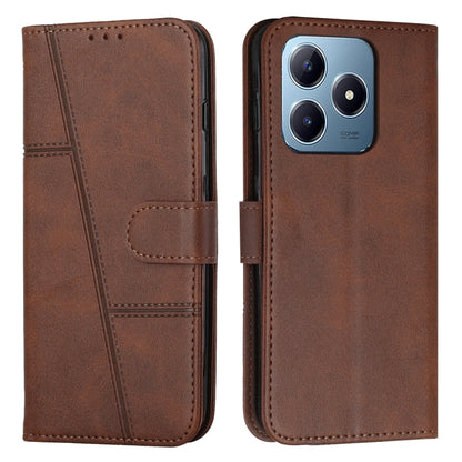 Stitching Calf Texture Buckle Leather Phone Case, For Realme 16T 5G, For Realme P4 Power 5G, For Realme 16 5G, For Realme 16 Pro+ 5G, For Realme 16 Pro 5G, For Realme C85 5G / 15x 5G India, For Realme C85 Pro 4G, For Realme 15T 5G                      ...