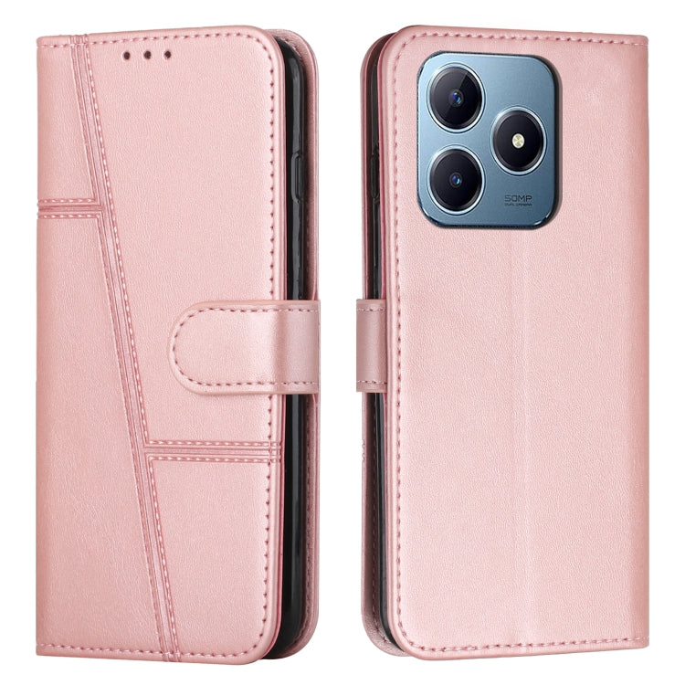 Stitching Calf Texture Buckle Leather Phone Case, For Realme 16T 5G, For Realme P4 Power 5G, For Realme 16 5G, For Realme 16 Pro+ 5G, For Realme 16 Pro 5G, For Realme C85 5G / 15x 5G India, For Realme C85 Pro 4G, For Realme 15T 5G                      ...