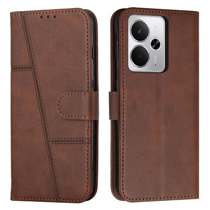 Stitching Calf Texture Buckle Leather Phone Case, For Realme 16T 5G, For Realme P4 Power 5G, For Realme 16 5G, For Realme 16 Pro+ 5G, For Realme 16 Pro 5G, For Realme C85 5G / 15x 5G India, For Realme C85 Pro 4G, For Realme 15T 5G                      ...