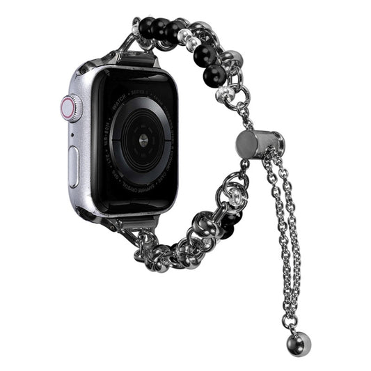 Pearl Bracelet Metal Watch Band, For Apple Watch SE 2023 44mm, For Apple Watch Ultra 49mm, For Apple Watch SE 2023 40mm, For Apple Watch 8 41mm, For Apple Watch Ultra 2 49mm, For Apple Watch 8 45mm, For Apple Watch SE 2022 40mm�������������������������...