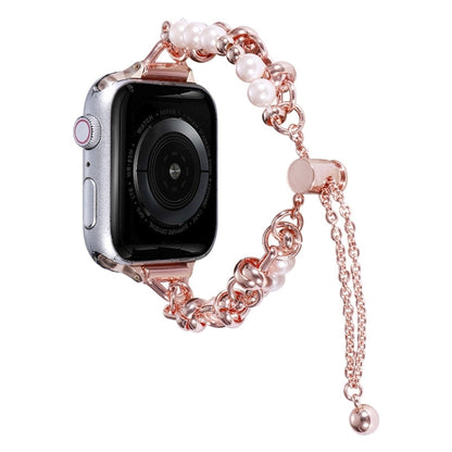 Pearl Bracelet Metal Watch Band, For Apple Watch SE 2023 44mm, For Apple Watch Ultra 49mm, For Apple Watch SE 2023 40mm, For Apple Watch 8 41mm, For Apple Watch Ultra 2 49mm, For Apple Watch 8 45mm, For Apple Watch SE 2022 40mm�������������������������...