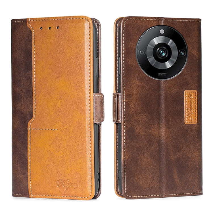 Contrast Color Side Buckle Leather Phone Case, For Realme 11 Pro / 11 Pro+ 5G, For Realme C65 4G