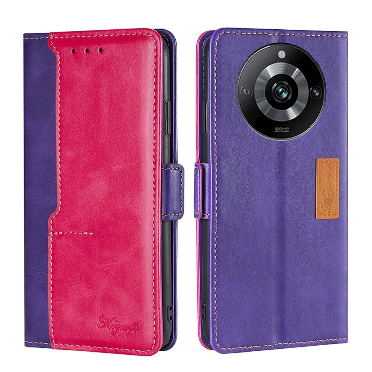 Contrast Color Side Buckle Leather Phone Case, For Realme 11 Pro / 11 Pro+ 5G, For Realme C65 4G
