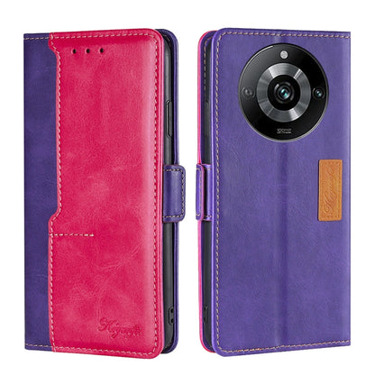 Contrast Color Side Buckle Leather Phone Case, For Realme 11 Pro / 11 Pro+ 5G, For Realme C65 4G